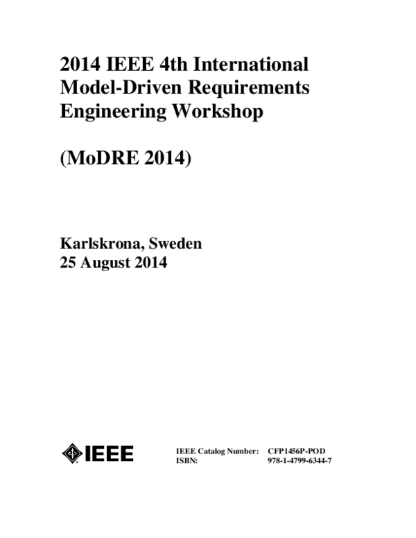 (PDF) 2014 IEEE 4th International Model-Driven Requirements Engineering ...
