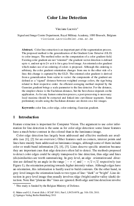 (PDF) Color Line Detection