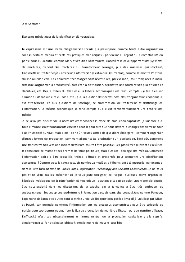 (PDF) Écologies médiatiques de la planification démocratique