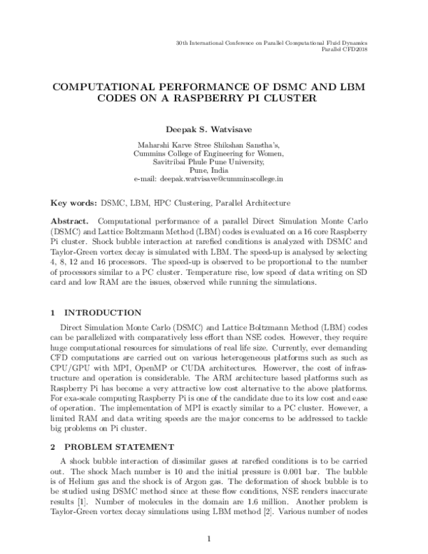 (PDF) Computational Performance of DSMC and LBM Codes on a Raspberry Pi ...