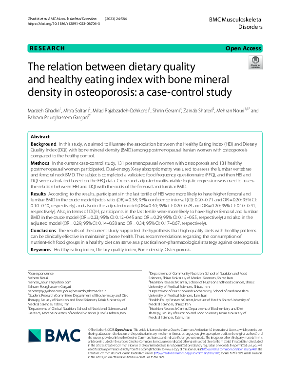 (PDF) The relation between dietary quality and healthy eating index ...