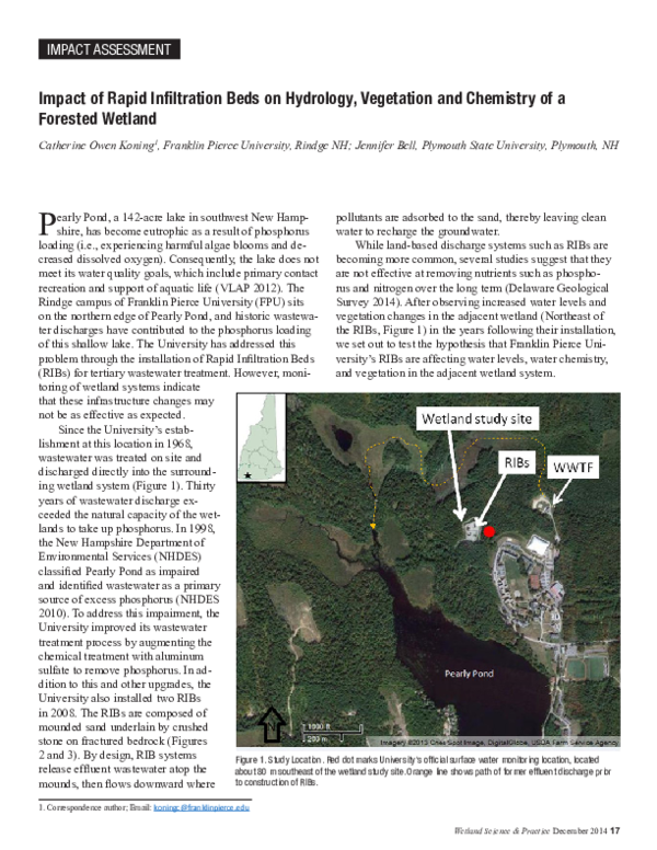 (PDF) Impact of Rapid Infiltration Beds on Hydrology, Vegetation and ...