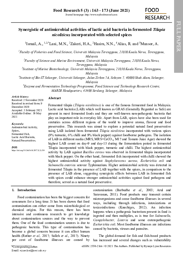 (PDF) Synergistic of antimicrobial activities of lactic acid bacteria ...