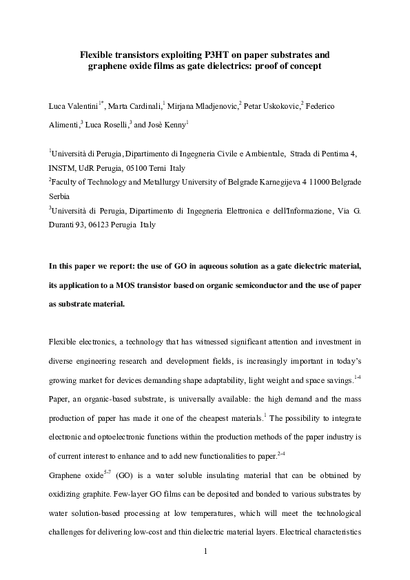(PDF) Flexible transistors exploiting P3HT on paper substrate and ...