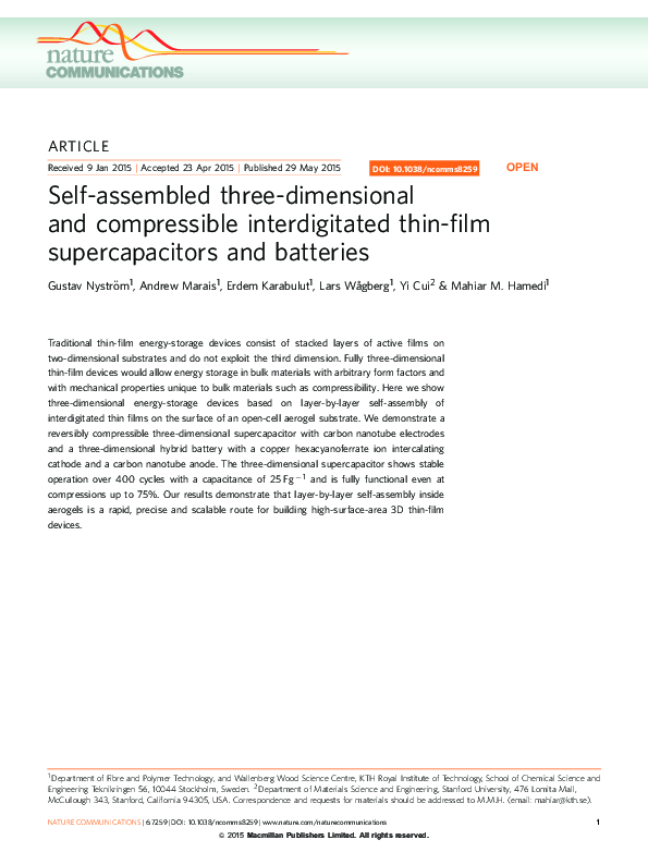 (PDF) Self-assembled three-dimensional and compressible interdigitated ...