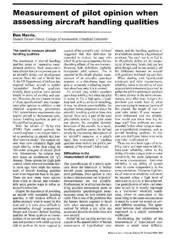 (PDF) Measurement of Pilot Opinion When Assessing Aircraft Handling ...
