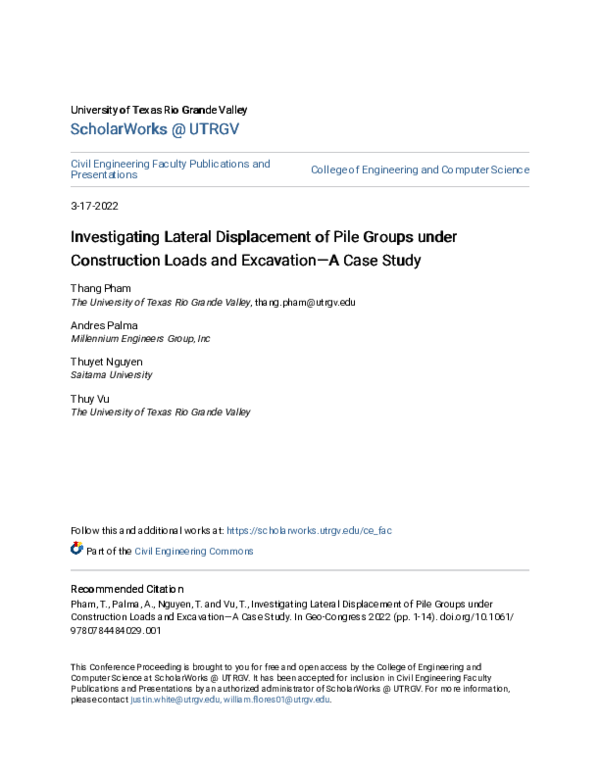 (PDF) Investigating Lateral Displacement of Pile Groups under ...
