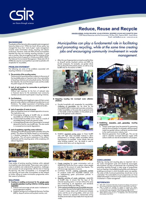 (PDF) Reduce, Reuse and Recycle