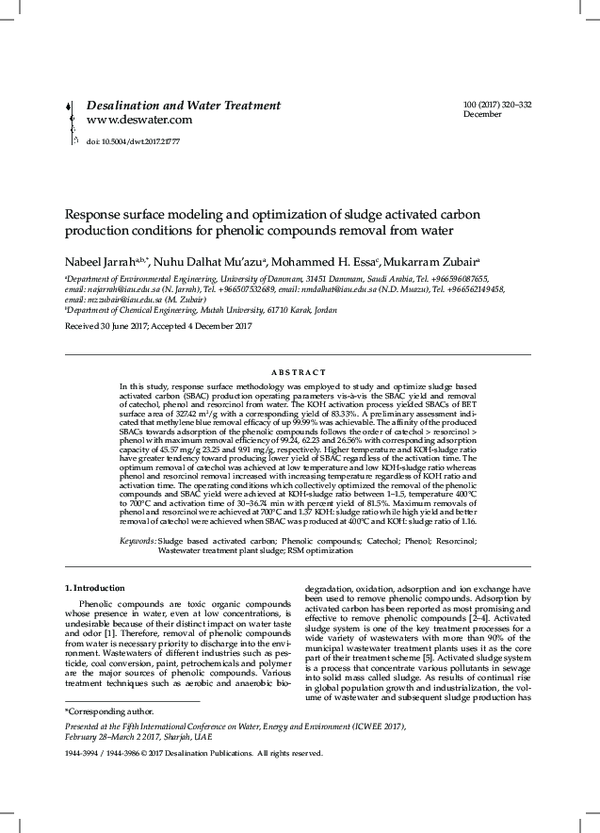 (PDF) Response surface modeling and optimization of sludge activated ...
