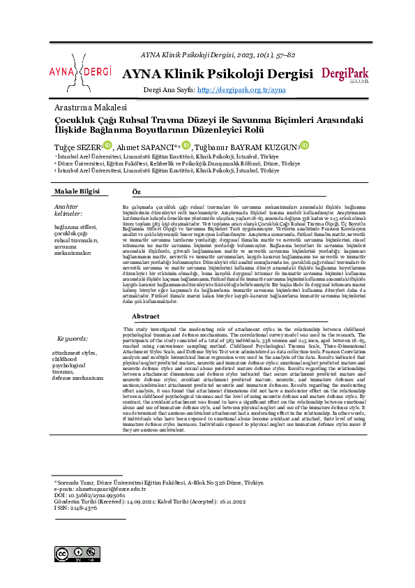 (PDF) The Moderating Role of Attachment Styles in the Relationship ...