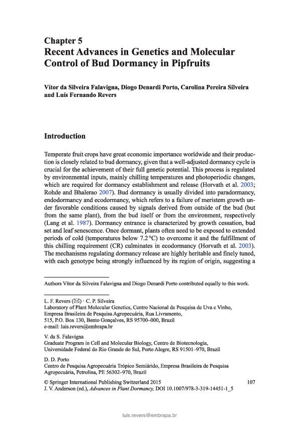 (PDF) Recent Advances in Genetics and Molecular Control of Bud Dormancy ...