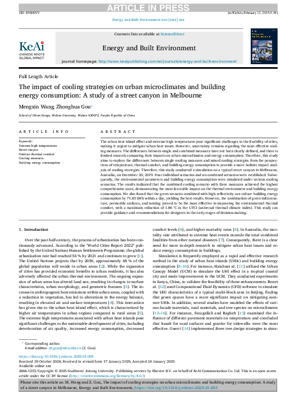 (PDF) The impact of cooling strategies on urban microclimates and ...