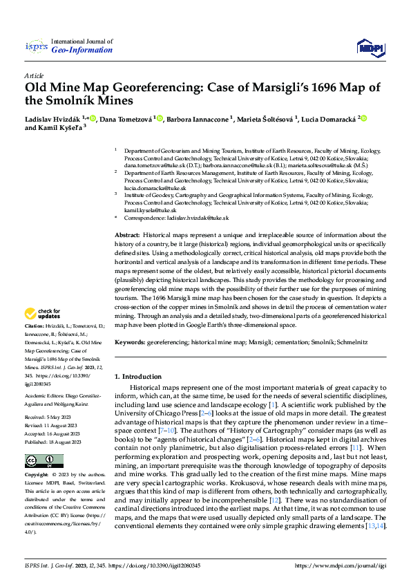 (PDF) Old Mine Map Georeferencing: Case of Marsigli’s 1696 Map of the ...