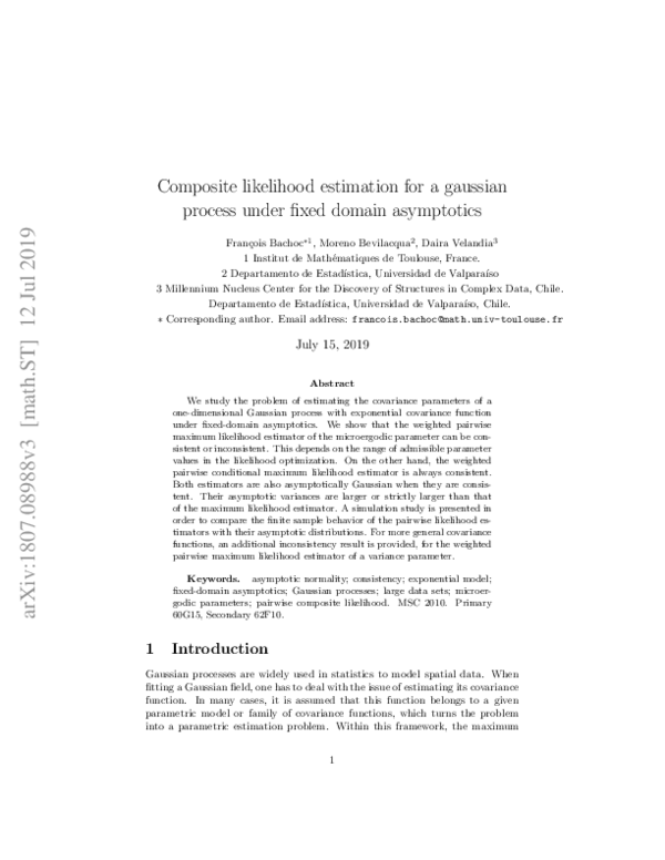 (PDF) Composite likelihood estimation for a Gaussian process under ...