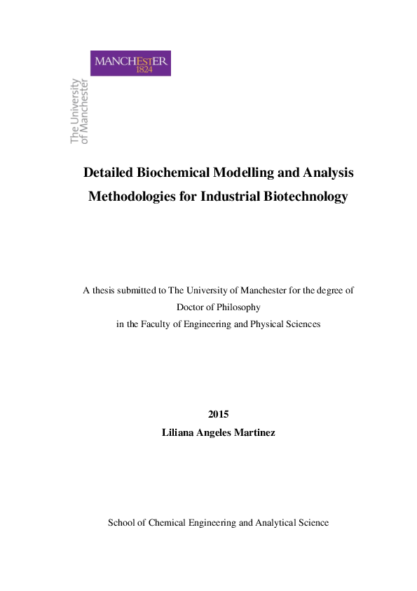 (PDF) Detailed biochemical modelling and analysis methodologies for ...