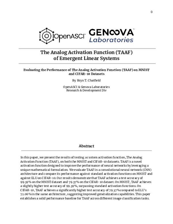 (PDF) The Analog Activation Function (TAAF) of Emergent Linear Systems ...