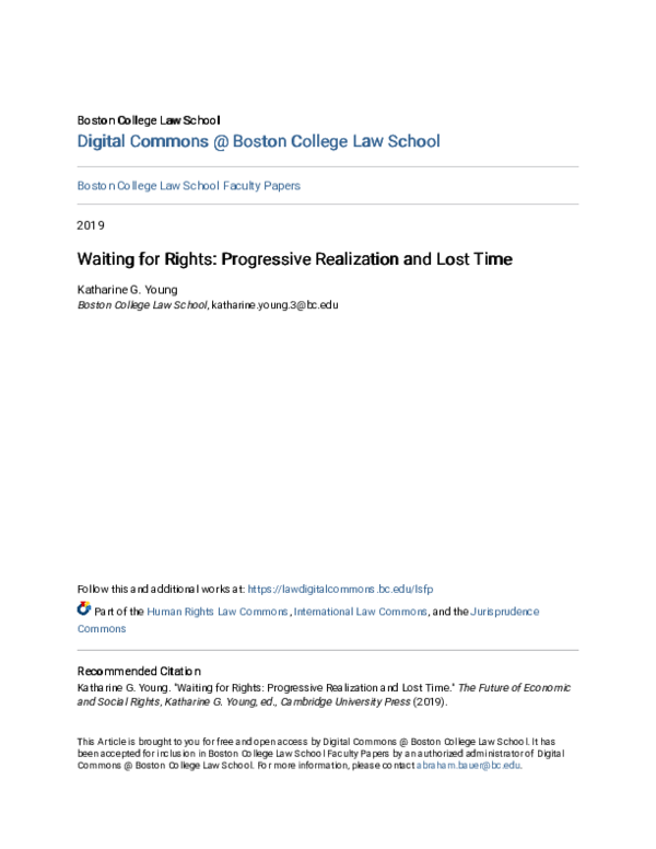 (PDF) Waiting for Rights: Progressive Realization and Lost Time