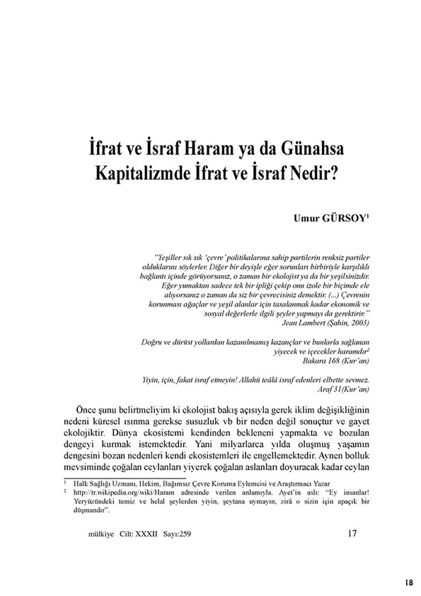 (PDF) İfrat ve İsraf Haram ya da Günahsa Kapitalizmde İfrat ve İsraf Nedir