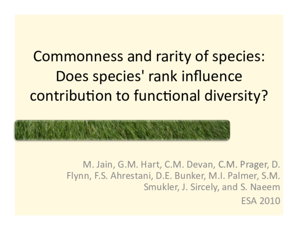 (PDF) Commonness and rarity of species: Does species’ rank influence ...