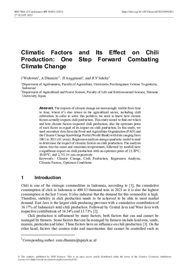 (PDF) Climatic Factors and Its Effect on Chili Production: One Step ...