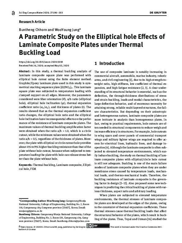 (PDF) A Parametric Study on the Elliptical hole Effects of Laminate ...