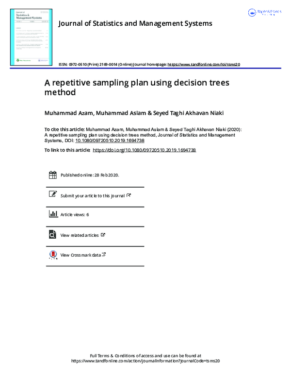 (PDF) A repetitive sampling plan using decision trees method