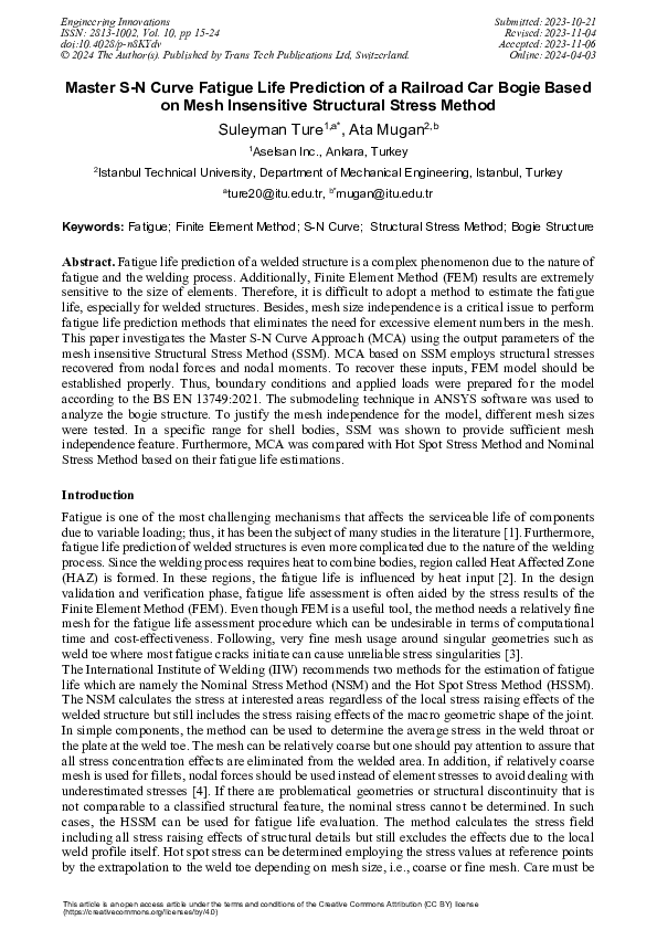 (PDF) Master S-N Curve Fatigue Life Prediction of a Railroad Car Bogie ...