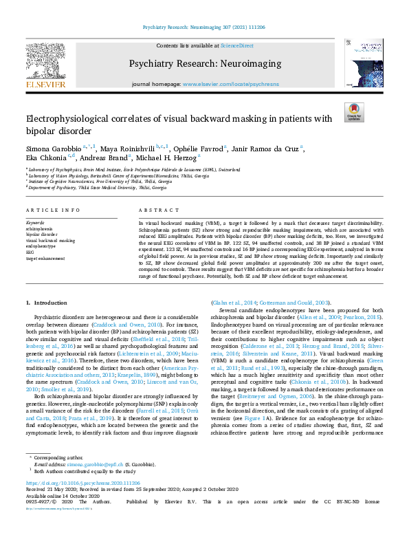 (PDF) Electrophysiological correlates of visual backward masking in ...