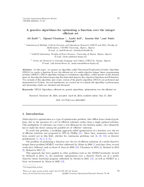 (PDF) A genetics algorithms for optimizing a function over the integer ...
