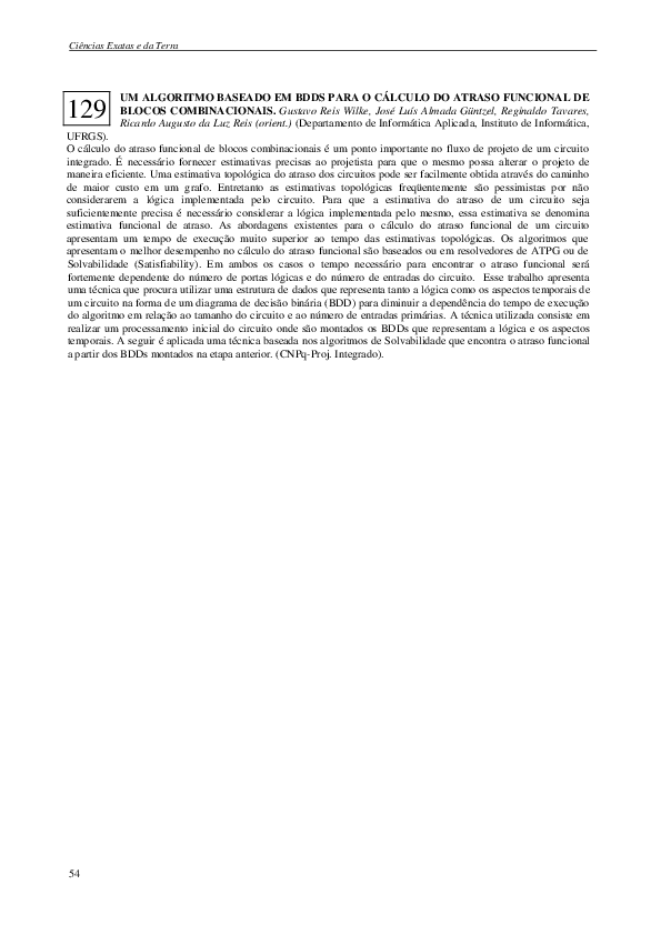 (PDF) Um algoritmo baseado em BDDS para o cálculo do atraso funcional ...