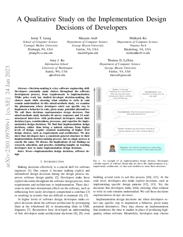 (PDF) A Qualitative Study on the Implementation Design Decisions of ...