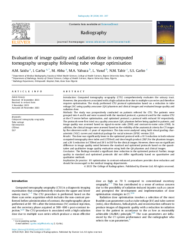 (PDF) Evaluation of image quality and radiation dose in computed ...
