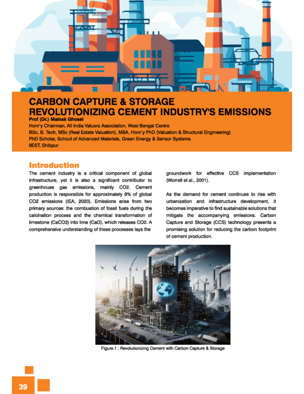 (PDF) CARBON CAPTURE & STORAGE: REVOLUTIONIZING CEMENT INDUSTRY'S EMISSIONS