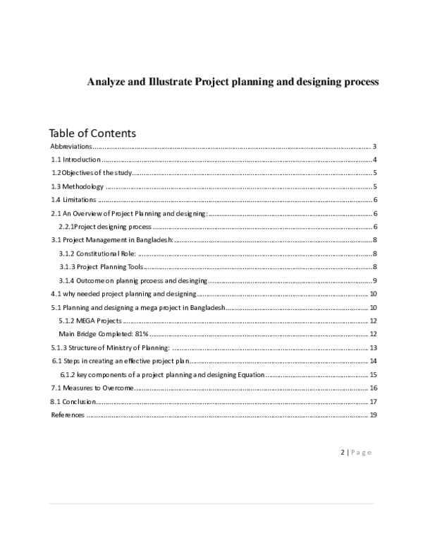 (PDF) Project planning and analysis