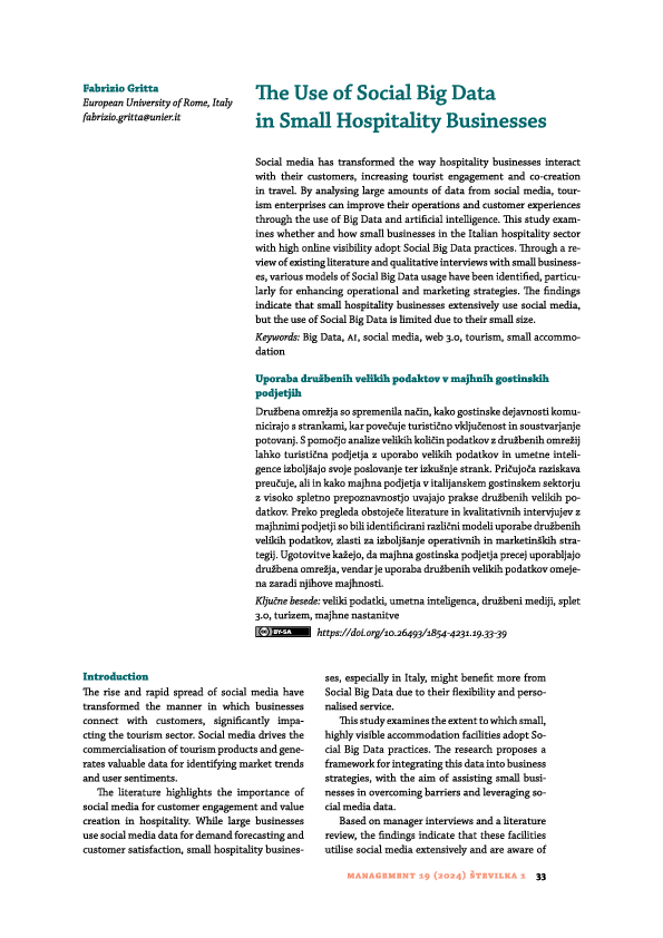 (PDF) The use of Social Big Data in Small Hospitality Businesses