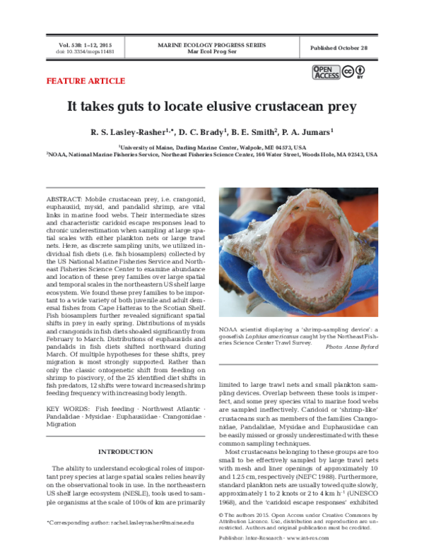 (PDF) It takes guts to locate elusive crustacean prey