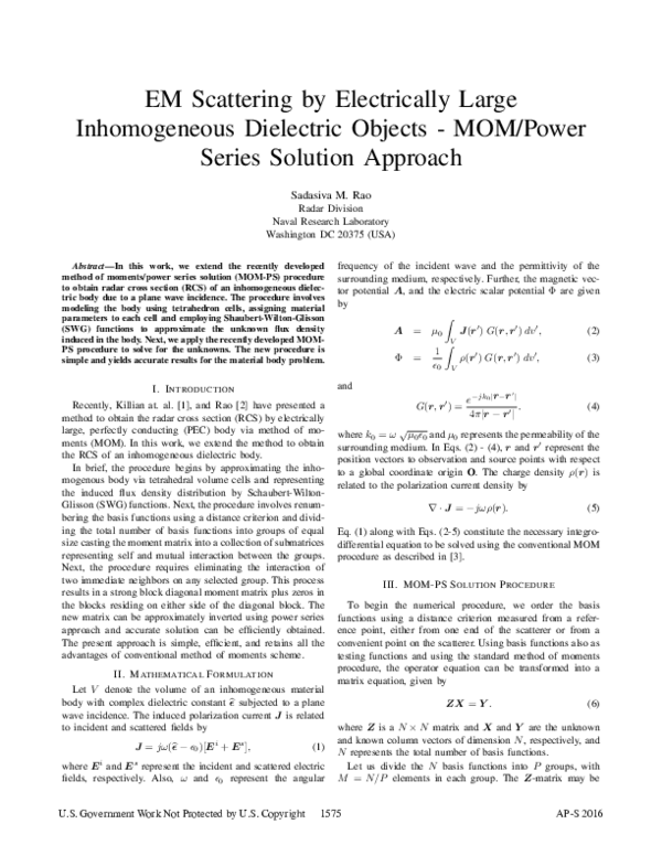 (PDF) EM scattering by electrically large inhomogeneous dielectric ...