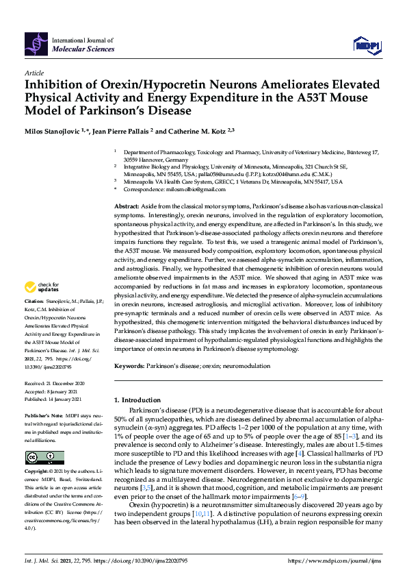 (PDF) Inhibition of Orexin/Hypocretin Neurons Ameliorates Elevated ...