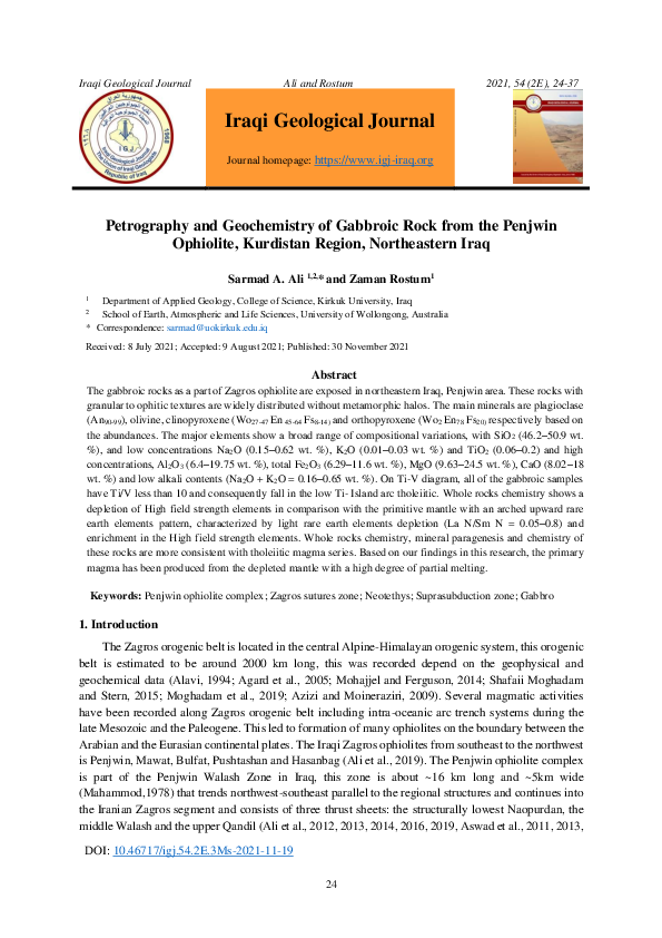 (PDF) Petrography and Geochemistry of Gabbroic Rock from the Penjwin ...