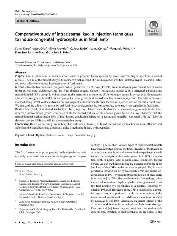 (PDF) Comparative study of intracisternal kaolin injection techniques ...