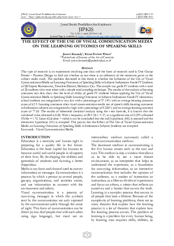 (PDF) The Effect of the Use of Visual Communication Media on the ...
