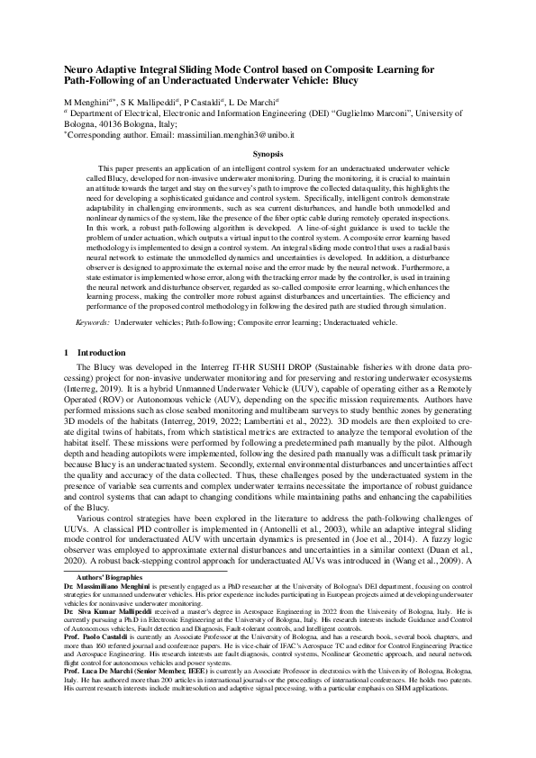 (PDF) Neuro Adaptive Integral Sliding Mode Control based on Composite ...