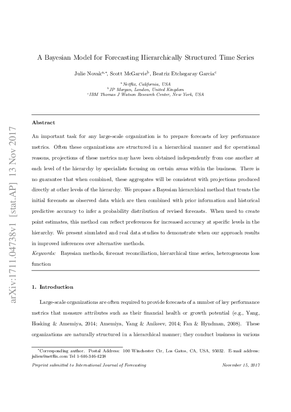 (PDF) A Bayesian Model for Forecasting Hierarchically Structured Time ...