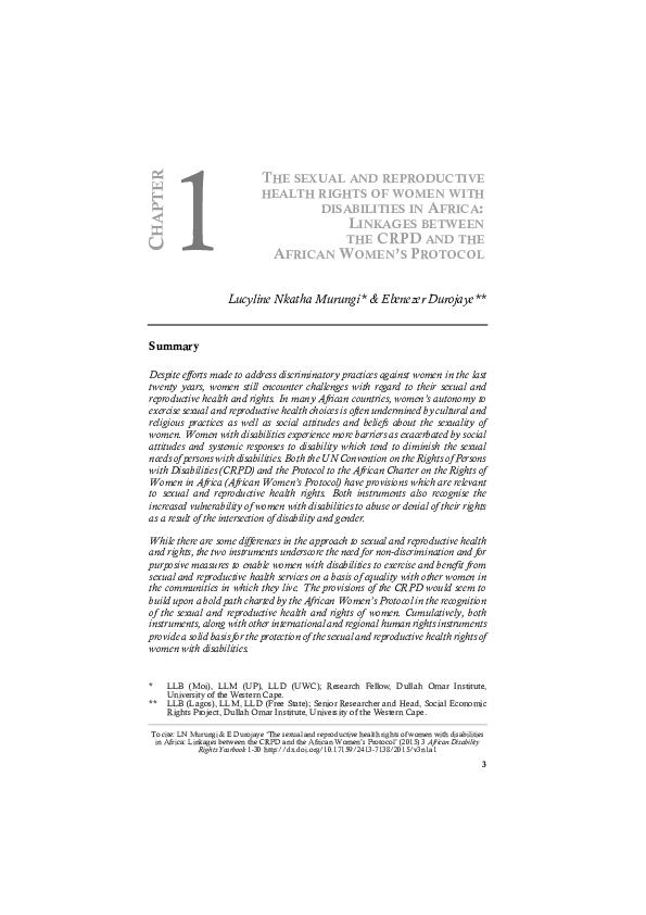 (PDF) The sexual and reproductive health rights of women with ...