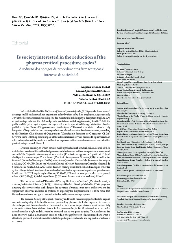 (PDF) Is the reduction of codes of pharmaceutical procedures a concern ...