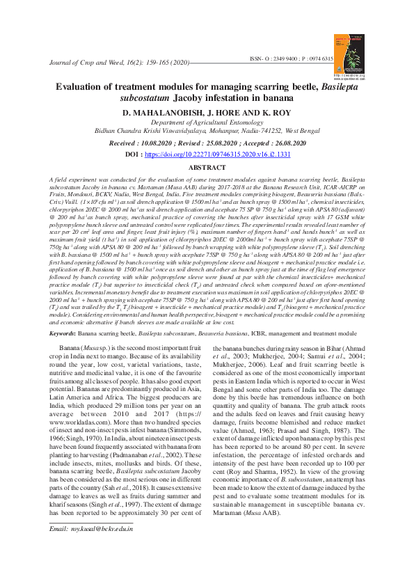(PDF) Evaluation of treatment modules for managing scarring beetle ...