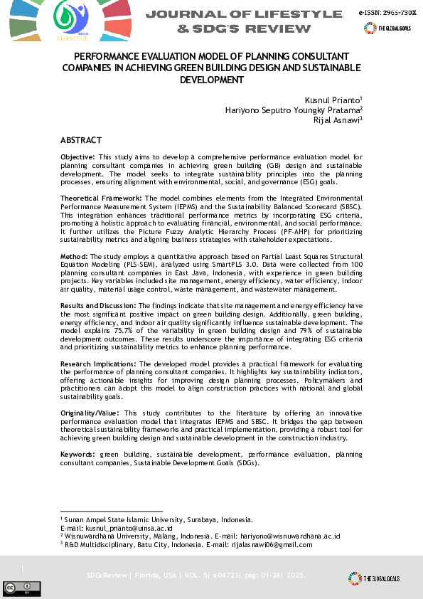 (PDF) PERFORMANCE EVALUATION MODEL OF PLANNING CONSULTANT COMPANIES IN ...