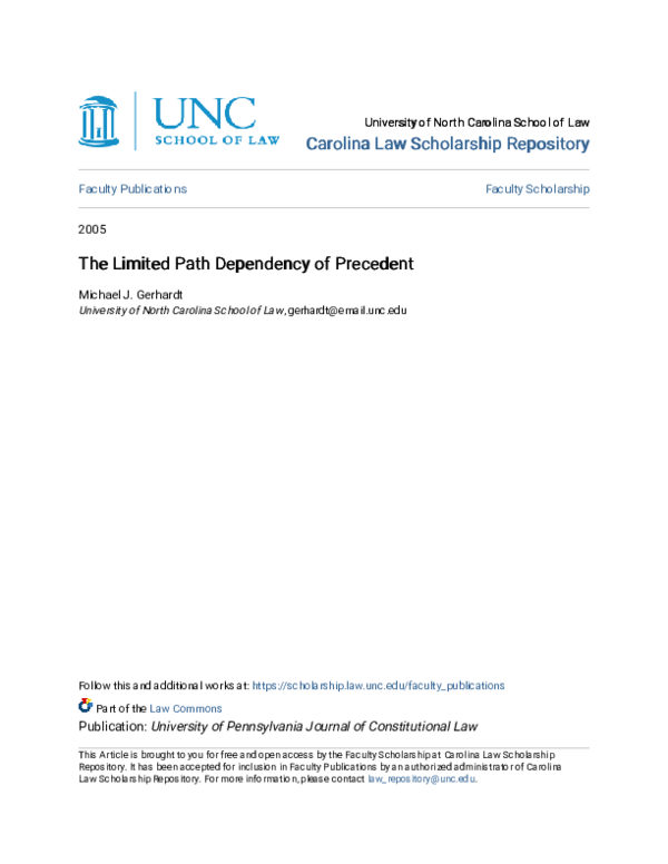 (PDF) The Limited Path Dependency of Precedent