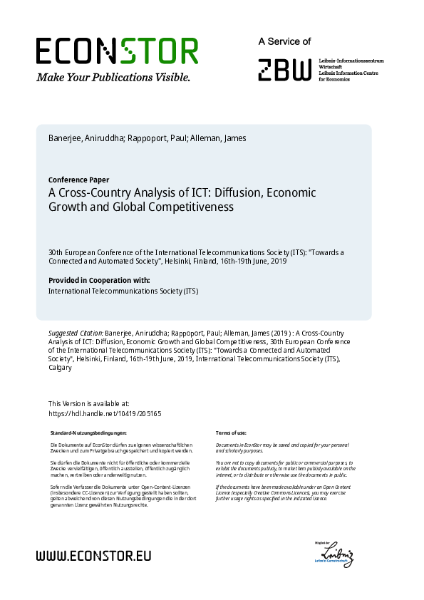 (PDF) A Cross-Country Analysis of ICT Diffusion, Economic Growth, and ...