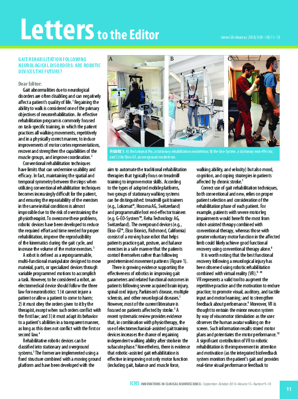 (PDF) Gait Rehabilitation Following Neurological Disorders: Are Robotic ...